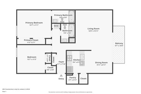 Tiny photo for 200 E Fountainview Lane #2A, Lombard, IL 60148 (MLS # 12601655)