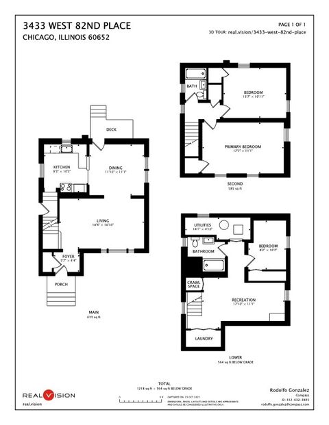Tiny photo for 3433 W 82nd Place, Chicago, IL 60652 (MLS # 12503882)