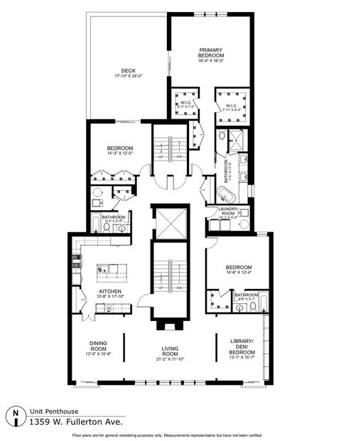 Tiny photo for 1359 W Fullerton Avenue #PH, Chicago, IL 60614 (MLS # 12478676)