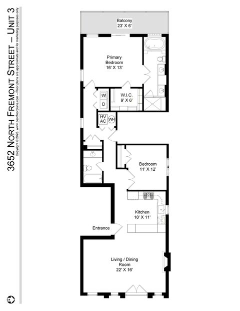 Tiny photo for 3652 N Fremont Street #3, Chicago, IL 60613 (MLS # 12583407)