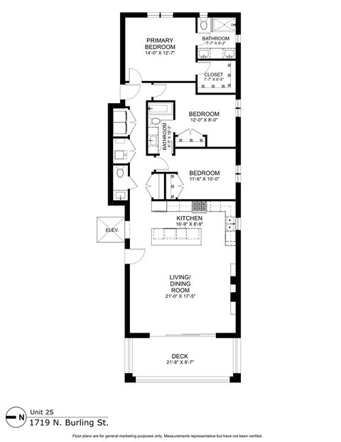 Tiny photo for 1719 N Burling Street #2S, Chicago, IL 60614 (MLS # 12436991)