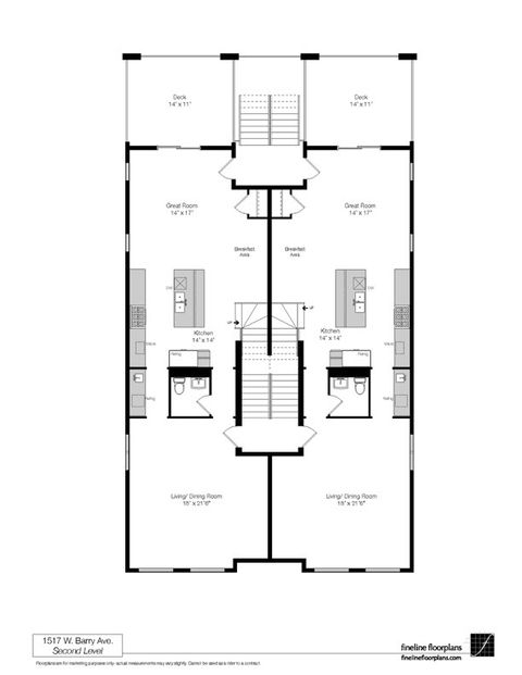 Tiny photo for 1517 W Barry Avenue #2W, Chicago, IL 60657 (MLS # 12593238)