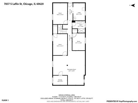 Tiny photo for 7837 S Laflin Street, Chicago, IL 60620 (MLS # 12732448)