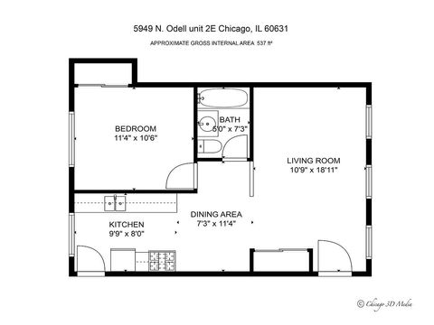 Tiny photo for 5949 N Odell Avenue #2E, Chicago, IL 60631 (MLS # 12450737)