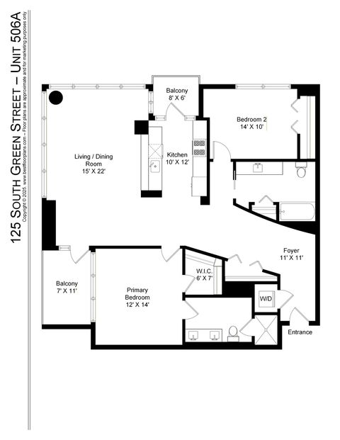 Tiny photo for 125 S Green Street #506A, Chicago, IL 60607 (MLS # 12574115)