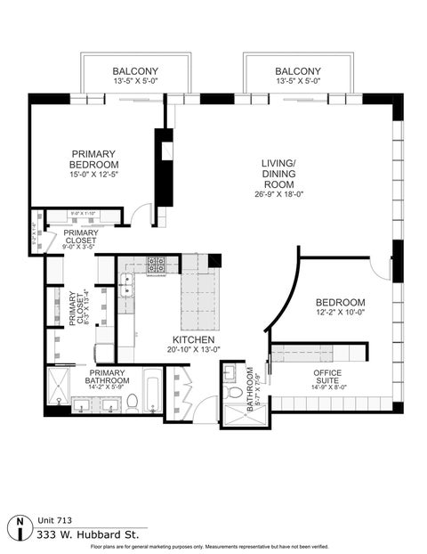 Tiny photo for 333 W Hubbard Street #713, Chicago, IL 60654 (MLS # 12638069)