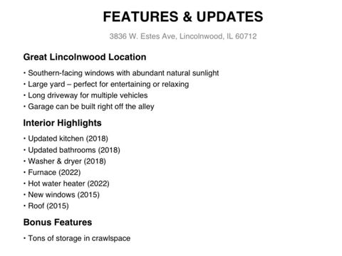 Tiny photo for 3836 W Estes Avenue, Lincolnwood, IL 60712 (MLS # 12573996)