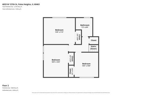Tiny photo for 6833 W 127TH Street, Palos Heights, IL 60463 (MLS # 12769025)