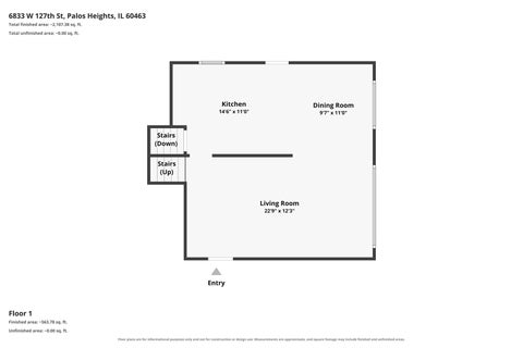 Tiny photo for 6833 W 127TH Street, Palos Heights, IL 60463 (MLS # 12769025)