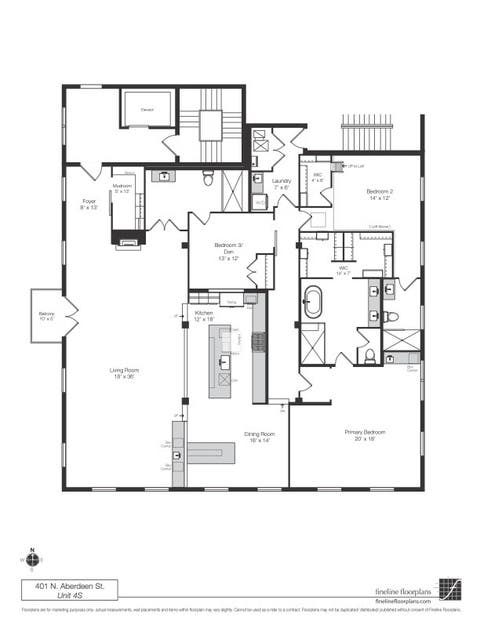 Tiny photo for 401 N Aberdeen Street #4S, Chicago, IL 60642 (MLS # 12719793)
