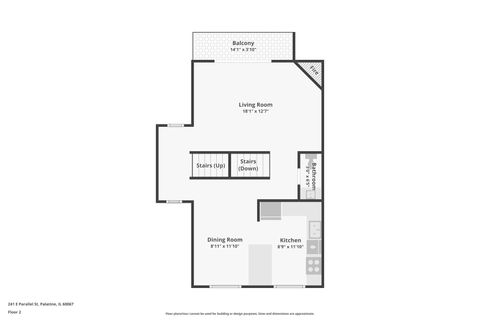 Tiny photo for 241 E Parallel Street #1A, Palatine, IL 60067 (MLS # 12619342)