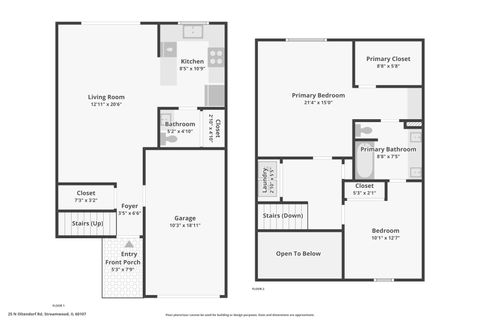 Tiny photo for 25 N Oltendorf Road, Streamwood, IL 60107 (MLS # 12613728)