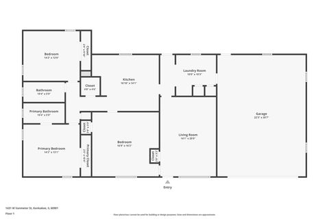 Tiny photo for 1431 W Vanmeter Street, Kankakee, IL 60901 (MLS # 12504923)