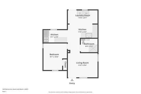 Tiny photo for 1423 Melrose Avenue, Round Lake Beach, IL 60073 (MLS # 12687479)