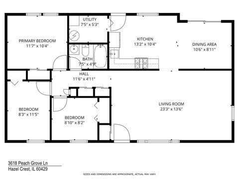 Tiny photo for 3618 PEACH GROVE Lane, Hazel Crest, IL 60429 (MLS # 12516969)