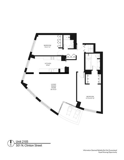 Tiny photo for 501 N Clinton Street #2105, Chicago, IL 60654 (MLS # 12759310)