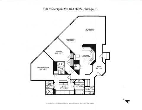 Tiny photo for 950 N MICHIGAN Avenue #3705, Chicago, IL 60611 (MLS # 12458149)