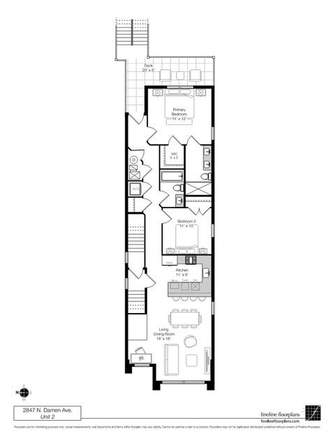 Tiny photo for 2847 N Damen Avenue #2, Chicago, IL 60618 (MLS # 12760370)
