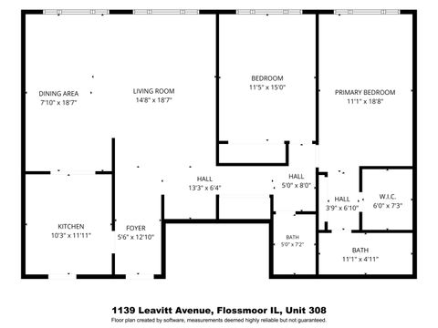 Tiny photo for 1139 Leavitt Avenue #308, Flossmoor, IL 60422 (MLS # 12695996)