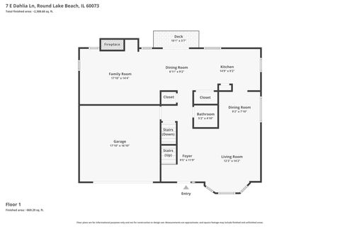 Tiny photo for 7 E Dahlia Lane, Round Lake Beach, IL 60073 (MLS # 12557269)