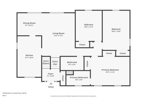 Tiny photo for 1780 Nautilus Lane, Hanover Park, IL 60133 (MLS # 12762557)