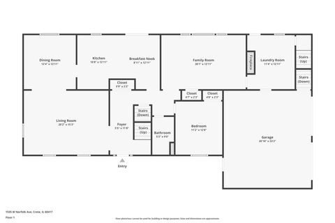 Tiny photo for 1535 W Norfolk Road, Crete, IL 60417 (MLS # 12484458)