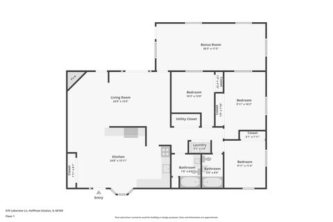 Tiny photo for 670 Lakeview Lane, Hoffman Estates, IL 60169 (MLS # 12623350)