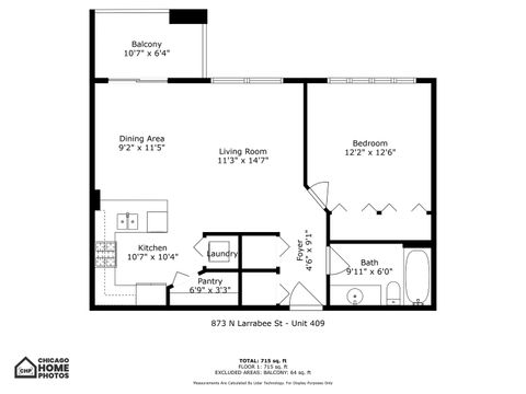 Tiny photo for 873 N Larrabee Street #409, Chicago, IL 60610 (MLS # 12625423)