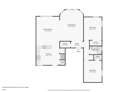 Tiny photo for 623 Washington Boulevard #3N, Oak Park, IL 60302 (MLS # 12646358)