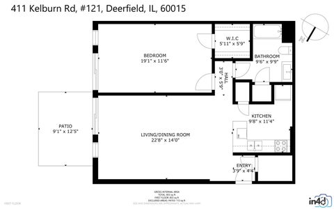 Tiny photo for 411 Kelburn Road #121, Deerfield, IL 60015 (MLS # 12765850)
