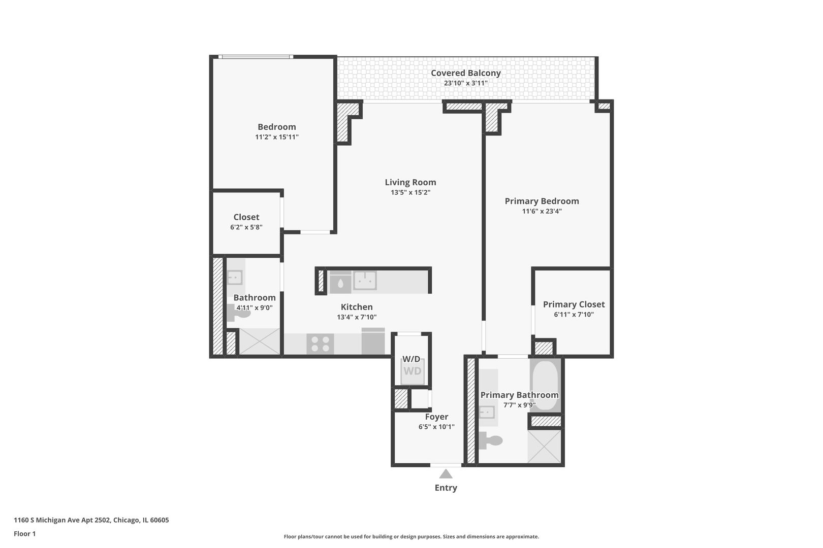 Chicago, Illinois 60605, United States, 2 Bedrooms Bedrooms, ,2 BathroomsBathrooms,Residential,Active,242729