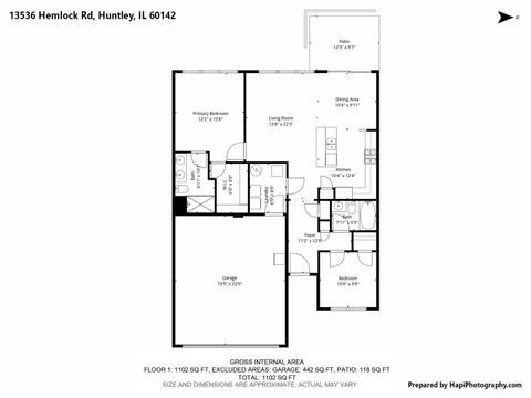 Tiny photo for 13536 Hemlock Road, Huntley, IL 60142 (MLS # 12481022)