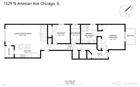 Tiny photo for 1529 N Artesian Avenue #3N, Chicago, IL 60622 (MLS # 12548024)