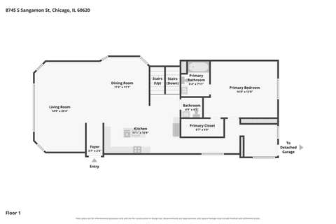 Tiny photo for 8745 S Sangamon Street, Chicago, IL 60620 (MLS # 12734215)
