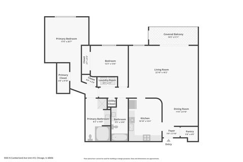 Tiny photo for 5555 N Cumberland Avenue #413, Chicago, IL 60656 (MLS # 12623922)