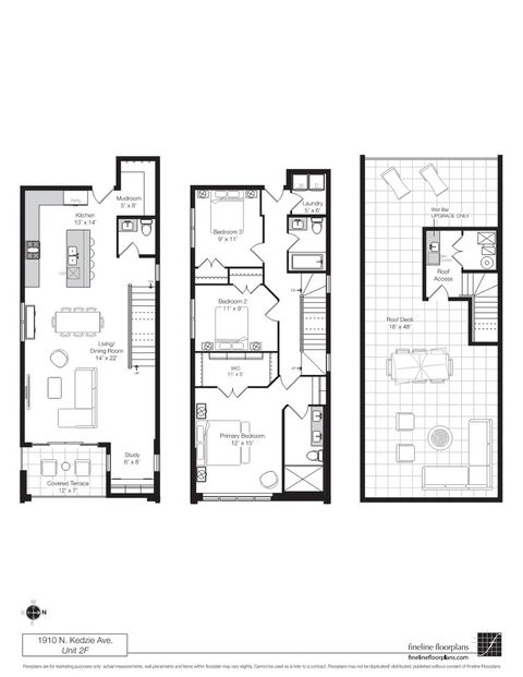 Tiny photo for 1910 N Kedzie Avenue #2F, Chicago, IL 60647 (MLS # 12414139)