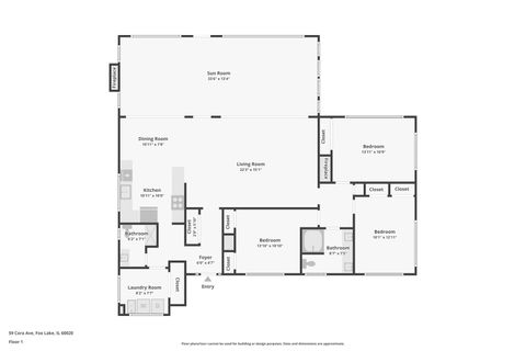 Tiny photo for 59 Cora Avenue, Fox Lake, IL 60020 (MLS # 12628073)
