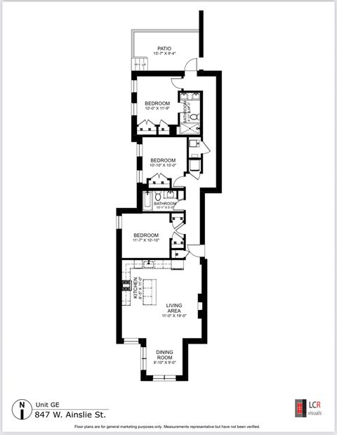 Tiny photo for 847 W Ainslie Street #GE, Chicago, IL 60640 (MLS # 12590194)