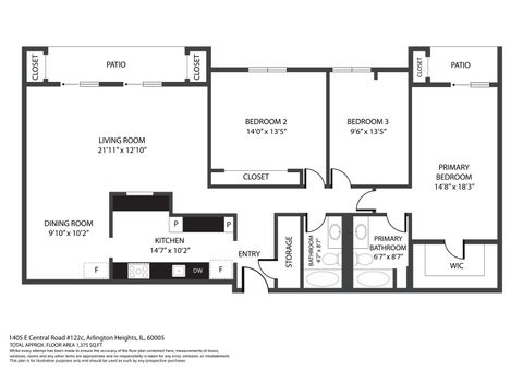 Tiny photo for 1405 E Central Road #122C, Arlington Heights, IL 60005 (MLS # 12517887)