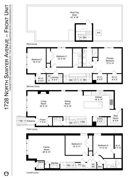 Tiny photo for 1728 N Sawyer Avenue #Front, Chicago, IL 60647 (MLS # 12699819)