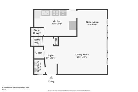 Tiny photo for 8713 S Washtenaw Avenue, Evergreen Park, IL 60805 (MLS # 12618975)