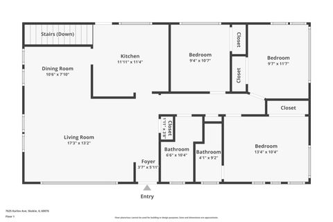 Tiny photo for 7625 N Karlov Avenue, Skokie, IL 60076 (MLS # 12457083)