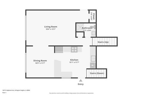 Tiny photo for 1407 N Highland Avenue, Arlington Heights, IL 60004 (MLS # 12612299)