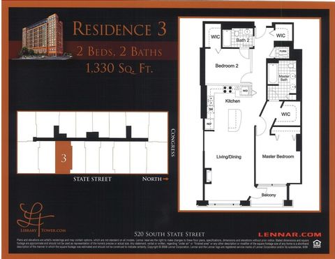 Tiny photo for 520 S State Street #1503, Chicago, IL 60605 (MLS # 12509527)