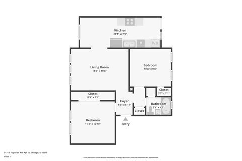 Tiny photo for 5471 S Ingleside Avenue #1E, Chicago, IL 60615 (MLS # 12616232)