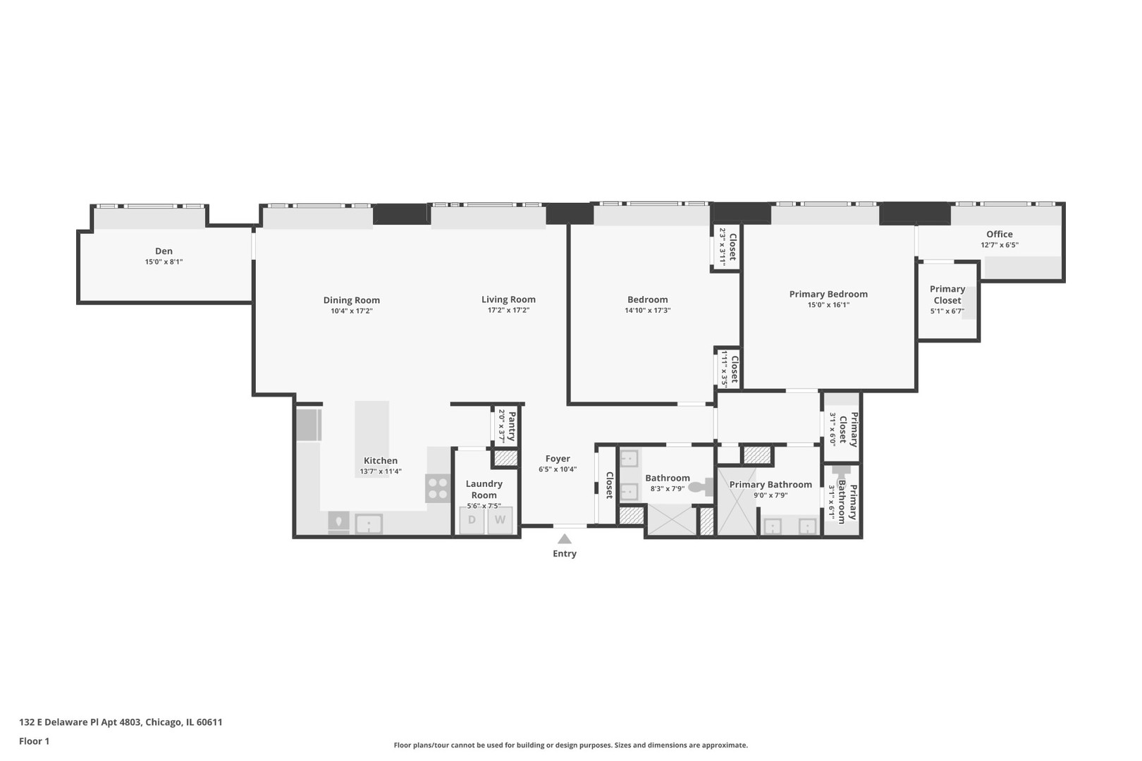 Chicago, Illinois 60611, United States, 2 Bedrooms Bedrooms, ,2 BathroomsBathrooms,Residential,Active,211960