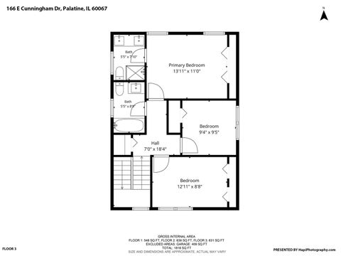 Tiny photo for 166 E Cunningham Drive, Palatine, IL 60067 (MLS # 12694913)