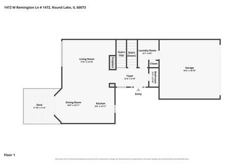 Tiny photo for 1472 W Remington Lane #1472, Round Lake, IL 60073 (MLS # 12792106)