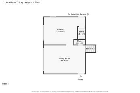 Tiny photo for 172 Strieff Avenue, Chicago Heights, IL 60411 (MLS # 12687390)