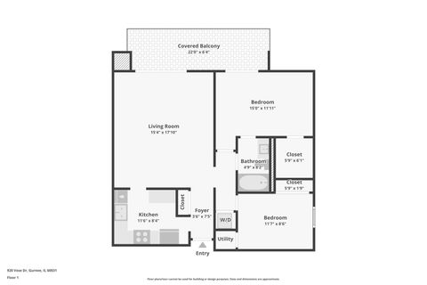 Tiny photo for 920 Vose Drive #106, Gurnee, IL 60031 (MLS # 12532043)